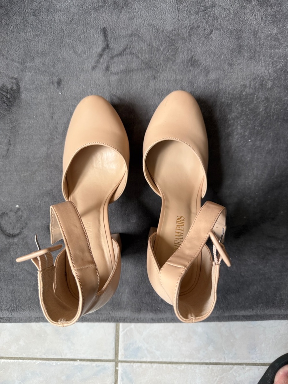 Dream Pairs Nude Beige Ankle-Strap Heels